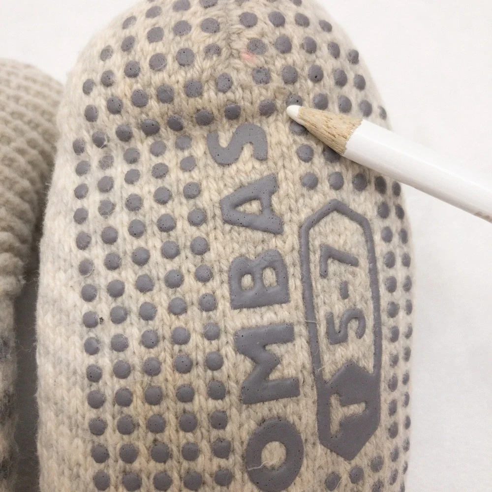 Bombas Gripper‎ Slipper Socks Toddler Size 5-7 Gray Cream Knit Sherpa Lined Kids